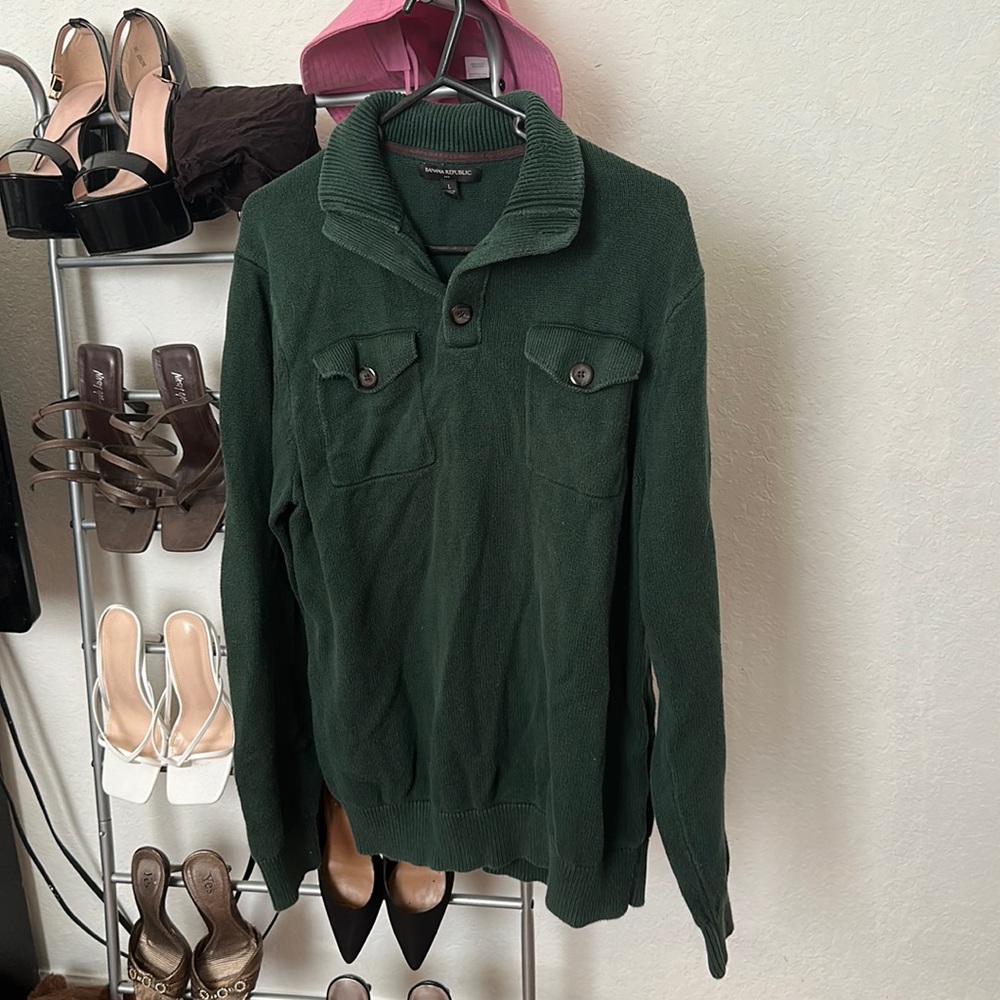 Green grandpa sweater